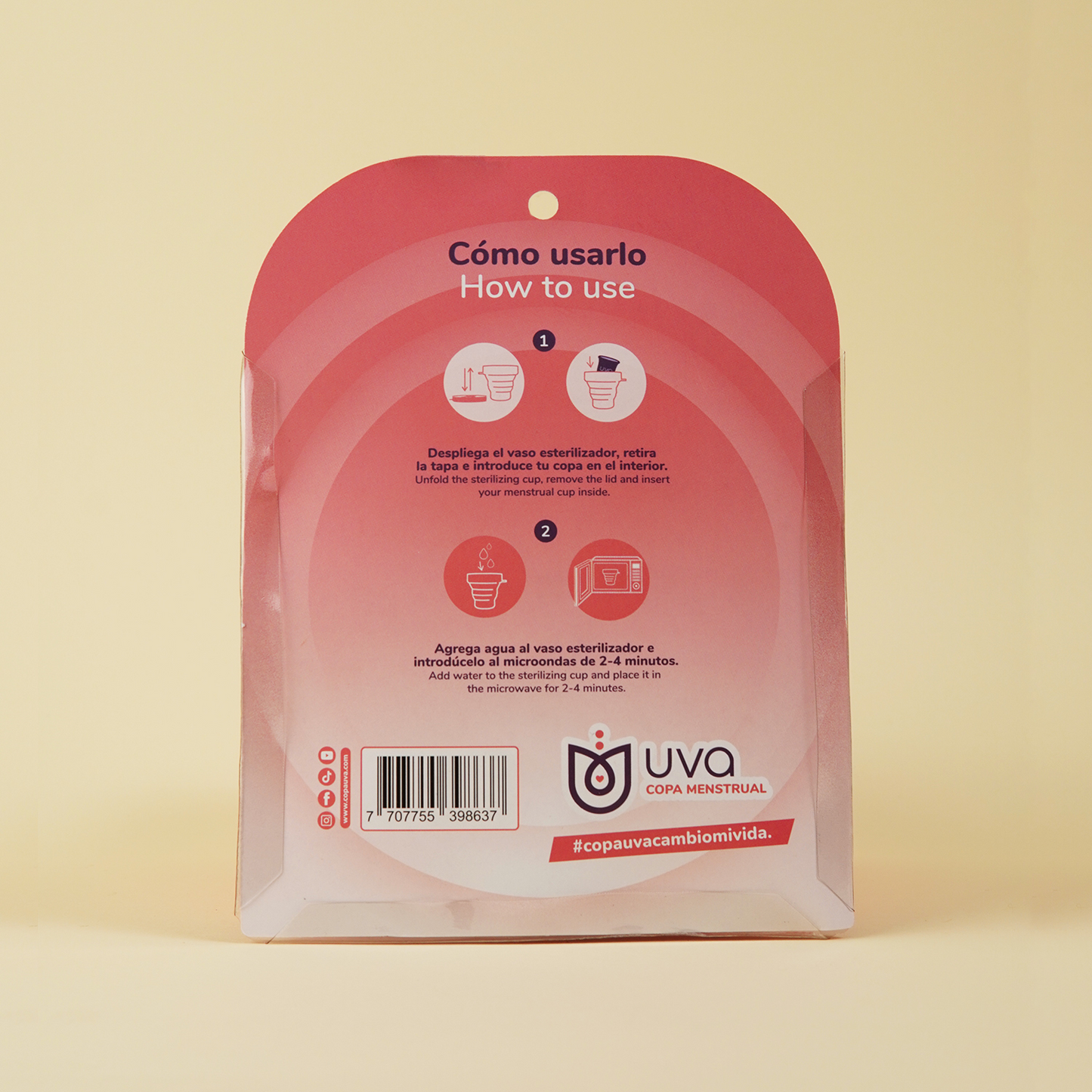 Vaso esterilizador de copa UVA