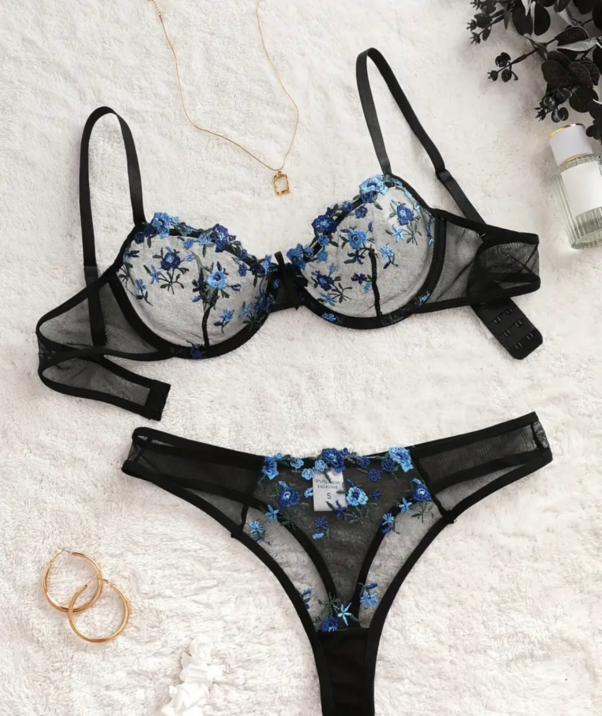 Set blu flowers