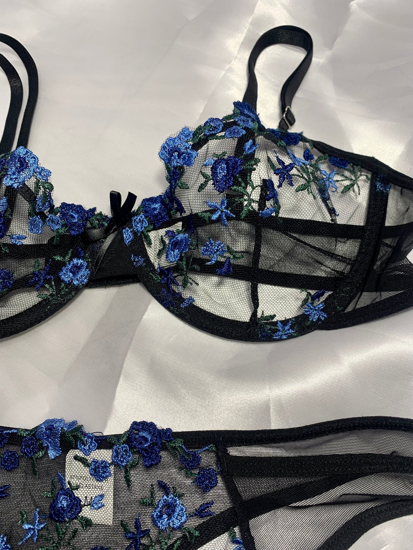 Set blu flowers