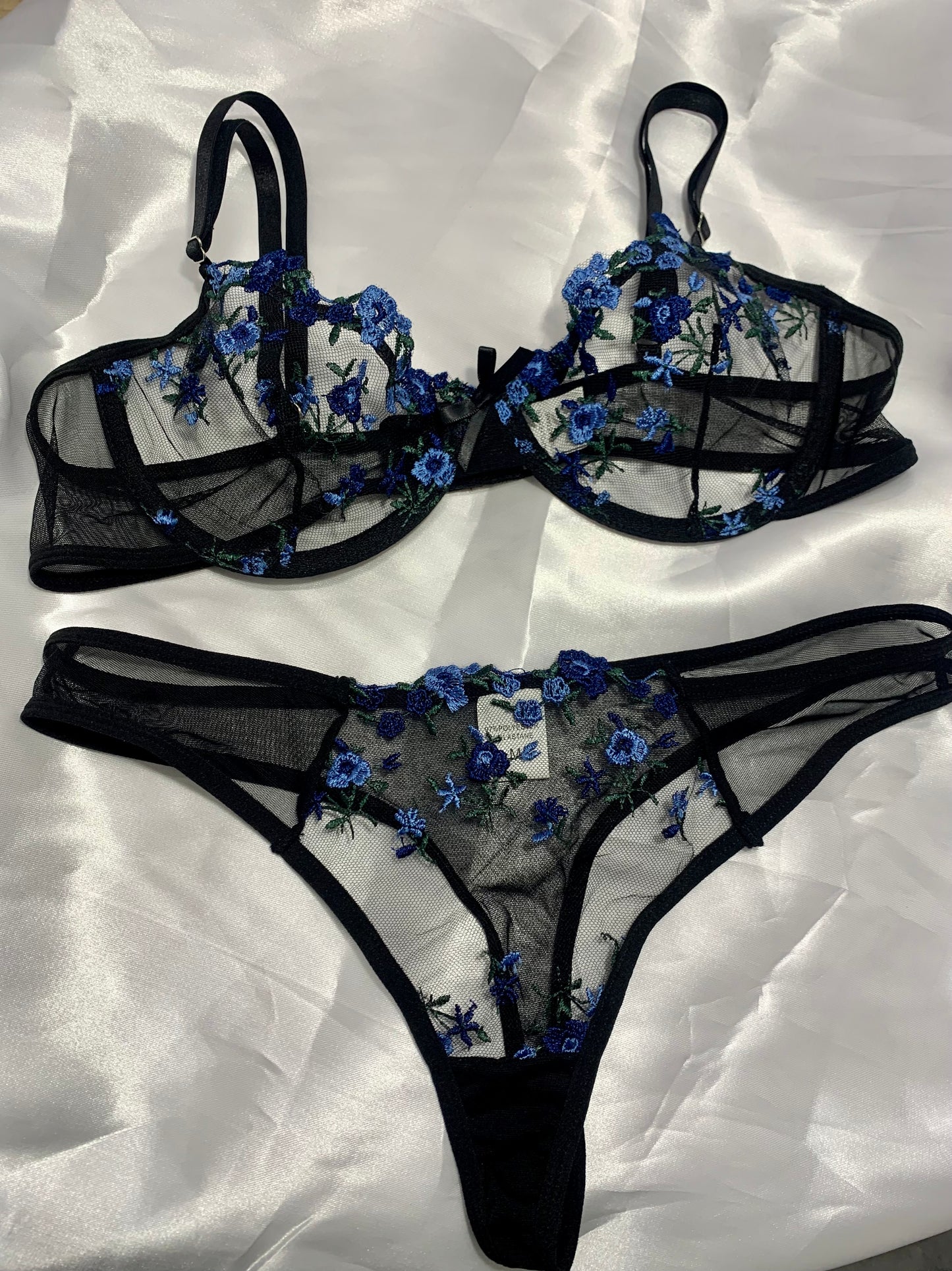 Set blu flowers