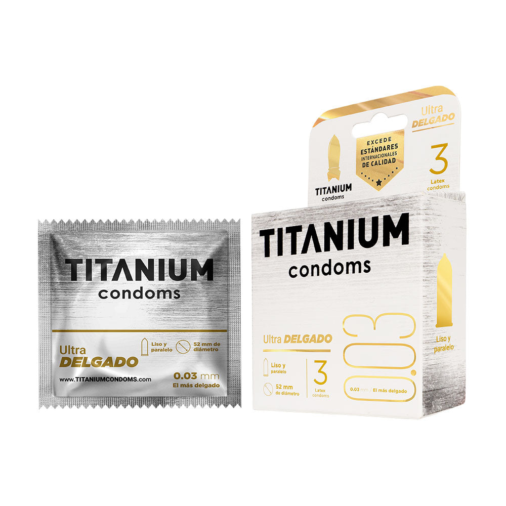 Condones Titanium Ultra Delgado x 3