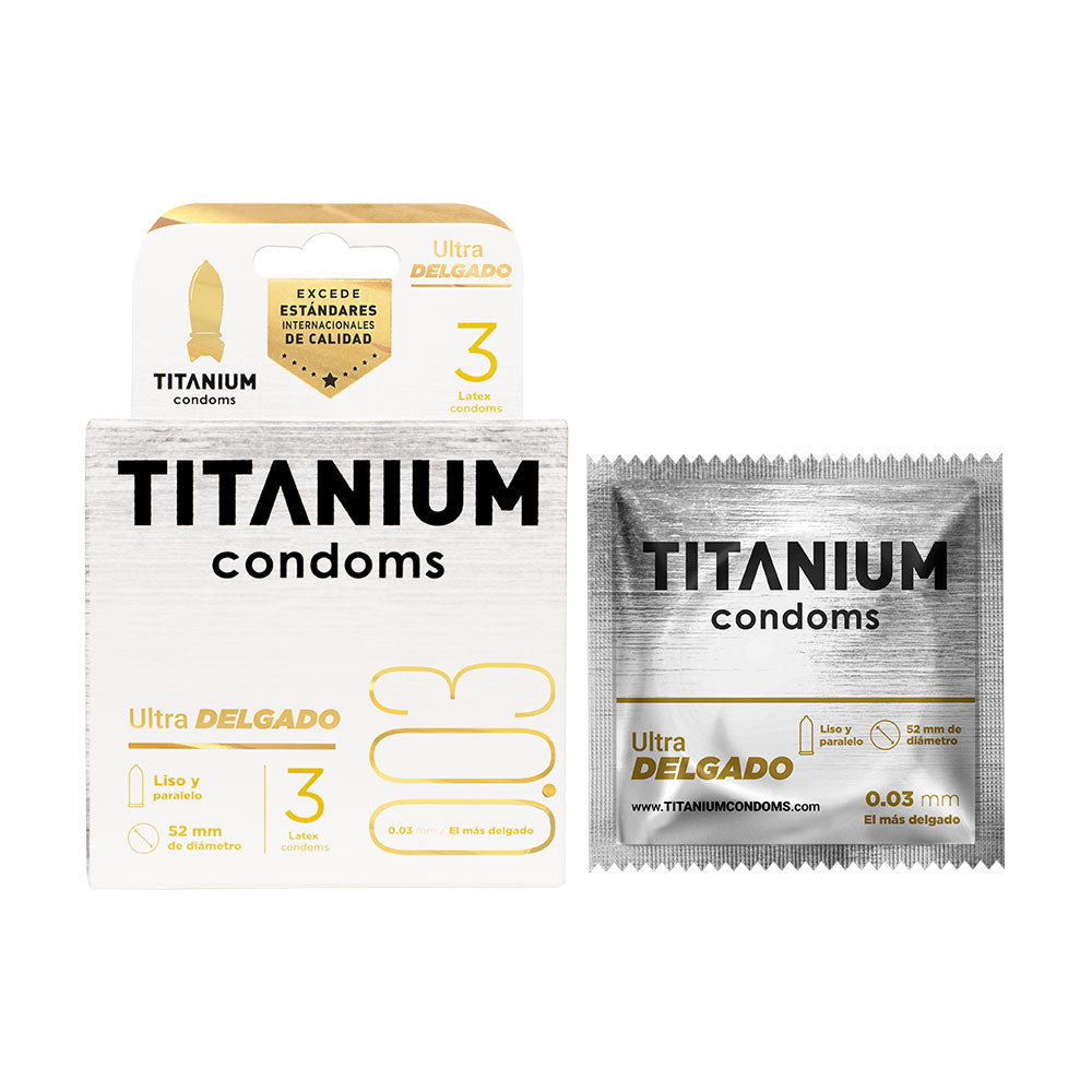 Condones Titanium Ultra Delgado x 3